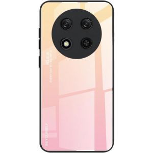 Kal-Coque Pour Honor Magic 7 Lite 5g (Magic7 Lite) / X9c, Etui Dégradé De Couleur Verre Trempé Back Coque + Souple Silicone Tpu Case Cover Protection Antichoc Housse (Blond/Rose) - Neuf