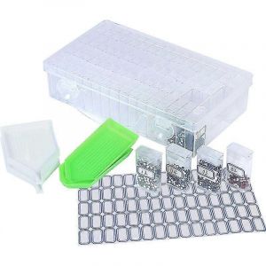 Promotion D'hiver,Broderie De Diamant,Boîtes De Stockage,64 Flacons Séparés,Peinture Au Diamant,Boîte En Plastique Transparent,Organisateur De Forets De Bijoux,Diamond Pain - Neuf