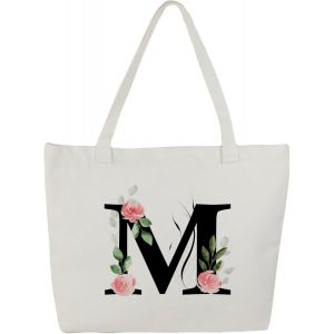 Sjzg-Tote Bag Personnalisé, 100% Toile De Coton, Sac Tissus Avec Prénom, Imprimé De A À Z, Doublé, Cadeau Personnalisé Maitresse - Neuf