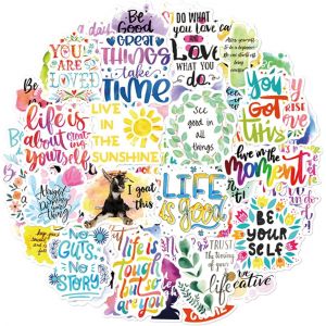 Autocollant 100 Pcs Stickers Motivation Citation,Affirmation Positive Phrase Style,Stickers Vinyle Imperm&eacute;able,Stickers Pour Ordinateur Portable Gourde Isotherme Journaling Valise Scrapbooking Etc - Neuf