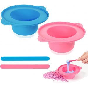 Rev&ecirc;tement Silicone Antiadh&eacute;sif Pour Chauffe-Cire Universel - 2 Pi&egrave;ces Avec Spatule &Eacute;pilation 16cm, Kit Accessoires Professionnels Remplacement Bol &Agrave; Cire (Compatibles Tous Mod&egrave;les) - Neuf