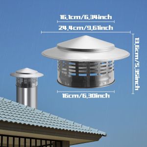 Baoblaze Couvercle de chemin&eacute;e en acier inoxydable - Couvercle de chemin&eacute;e - Couvercle de pluie en zinc titane - Pour tuyau de chemin&eacute;e, tuyau de chemin&eacute;e, diam&egrave;tre int&eacute;rieur : 160 mm - Neuf