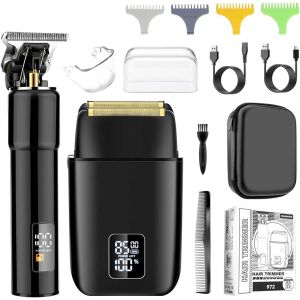 Letnerny-Tondeuse À Cheveux Électrique Rasoir À Foil, T-Blade Trimmers Tondeuse À Barbe Tondeuse À Cheveux Kit D'entretien - Neuf
