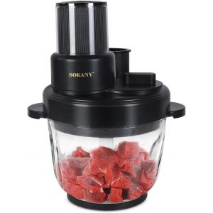 ChenQuanSarl-Robot De Cuisine 3 En 1, Hachoir À Viande Avec Bol Verre 3 L, Pétrin Mixeur, Coupe Légumes Electrique, Hachoir Électrique 1000W Pour Viande Légumes Fruits - Neuf