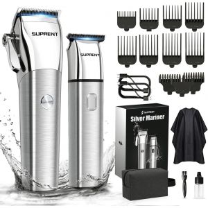 Tondeuse À Cheveux Hommes Professionnel, Ipx7 Tondeuse Cheveux De Salon Avec Indicateur Led Tondeuse À Barbe Électrique Sans Fil, Cadeau Pour Les Hommes (Argent).[G122] - Neuf