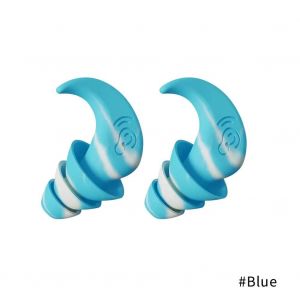 Euty-Bouchons D'oreilles En Silicone Anti-Bruit,Étanches,Pour Dormir,Plongée,Surf,Doux Et Confortable,Protection D'oreille Pour Natation-3 Layers-Blue - Neuf
