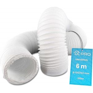 6m Tuyau D'&eacute;chappement En Pvc De Diam&egrave;tre 100/102 Mm De Diam&egrave;tre Pour Climatisation De 100 Mm De Diam&egrave;tre, Hotte Aspirante[Lav0163] - Neuf