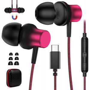 KARWL-Casque Usb C Pour Samsung S25 Ultra S24 S23 A56 A16 A55 Écouteurs Usb C Avec Microphone Hi-Fi Stéréo Nylon Pour Iphone 16 Pro Max 15 Plus Ipad Pro Air Casque Type C In-Ear Avec Fil Pour Xiaomi - Neuf