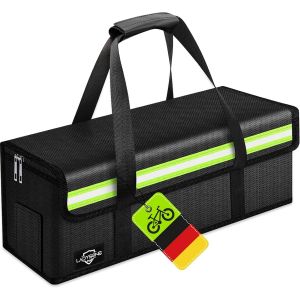 Subzonal-Ebike Sac De Batterie, Sac De Protection Ignifuge Pour Batterie, Ebike Ignifuge Jusqu&iquest;&Agrave; 1800&deg;C Avec 8 Couches, &Eacute;tanche Et Anti-Explosion Lipo Safe Bag &iquest; Stockage, Transport Et Charge (49 X 1 - Neuf
