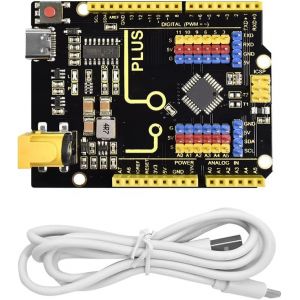 NUEK-Uno Plus R3 Microcontrôleur Avec Câble Usb Compatible Avec Arduino Ide - Neuf