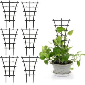 ASFASFq-6 Pièces Tuteur Plante Grimpante, Mini Treillis Plante Grimpante Exterieur, Empilables Treillis Jardin, pour D'intérieur Fleurs, Lierre, Forme de Vague (Vert Foncé) - Neuf