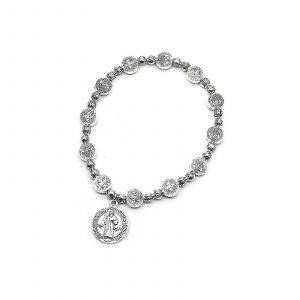 Catholique Saint Beno&icirc;t M&eacute;daille Bracelet Perles Religieuses Bijoux Pour Femmes Hommes - Neuf