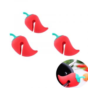 Couvercle De Pot À Chili En Silicone, 3 Pièces, Mignon, Anti-Débordement - Neuf