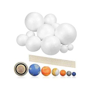 Kit de projet de système solaire,Planetmodel Crafts 14 boules de sphères en polystyrène de taille mixte pour l'école - Neuf