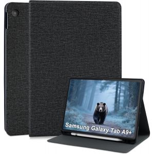 Kal-Coque Pour Samsung Galaxy Tab A9 Plus/Galaxy Tab A9 + 11 Pouces 2023 Sm-X210/X215/X216 Protection Ultra Fin En Housse Cuir Pu Support Fonction Et Porte-Pencil Etui Tablette Noir - Neuf
