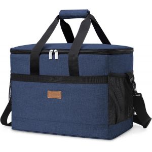 Sac Isotherme 30L,Grand Sac de Repas pour Hommes Femmes Enfants,Glaciere Souple Isotherme,Lunch Bag pour Travail,Voyage,Plage,Pique-Nique,Camping,Bleu Foncé - Neuf