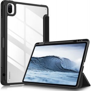 Coque Pour Xiaomi Mi Pad 5 / Mi Pad 5 Pro 11 Pouces 2021 - [Ranger Et Charger Le Stylet] Housse Arrière Transparente Etui Antichoc Pochette Veille/Réveil Automatique, Noir - Neuf