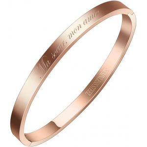Kalanka-® Bracelet Jonc Fin En Acier Inoxydable 316l Avec Message Phrases D'inspiration Largeur 4 Mm Plusieurs Messages Au Choix Couleurs Or Rosé - Neuf