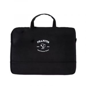 Sacoche pour ordinateur portable 13 pouces, motif alphabet mignon, etanche, resistante aux chocs, en cuir PU, avec poignee, noir - Neuf