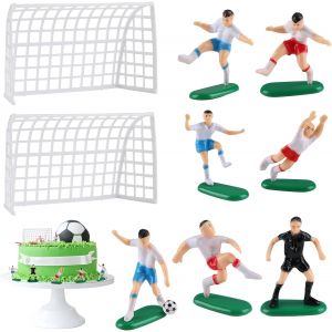 Mevronisshop-D&eacute;coration G&acirc;teau Footballeur 9 Pi&egrave;ces, Figurines Pour Anniversaire D&eacute;co Pour Enfants Gar&ccedil;ons Fans De Football - Neuf