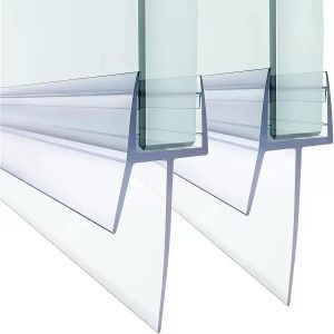 Lot de 2 joints de douche 2x60 cm-Joint de rechange 6-8 mm (lèvres plus longues 12 mm,utilisable sur une plus grande garde au sol)-Pour portes de douche,baignoire,douche-Transparent - Neuf