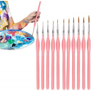 Chenquansarl-Lot De 11 Pinceaux Professionnels De Précision Pour Peinture Miniature, Acrylique Et Huile - Poignées Ergonomiques Conçues - Neuf