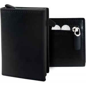 Mini Wallet for Men RFID Protection Anti Theft Card Holder Slim Wallet with Coin Compartment Magnetic Coin Purse Card Holder for Men, Black, 1, American, Black, 1, American - Neuf