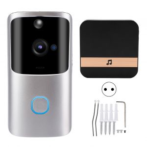 Sonnette video intelligente sans fil Wi-Fi, telecommande, interphone, surveillance, alarme, argent, prise 90-260 VEU - Neuf