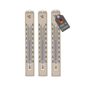 KAL-Lot De 3 Thermomètres Analogiques - Fabriqué En Allemagne - Thermomètre Intérieur Et Extérieur De 18 Cm - Affichage Précis De La Température - Résistant Aux Intempéries - Sans Pile - Pour La - Neuf