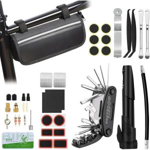 38pcs Kit Reparation Velo Kit Crevaison Velo Avec Mini Pompe 120 Psi Kit Reparation Pneu Velo Avec Outils Multifonction Pièce Pour Bicyclette Vtt Cyclisme - Neuf