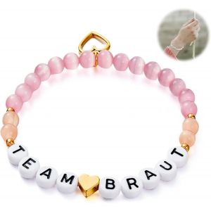 Kal-Cadeau De Demoiselle D'honneur, Bracelet, Cadeau Marraine, Demoiselle D'honneur, Perles De Pierres Pr&eacute;cieuses Faites &Agrave; La Main, Bracelet Extensible, Cadeau De Demoiselle D'honneur, Bijou De Maria - Neuf