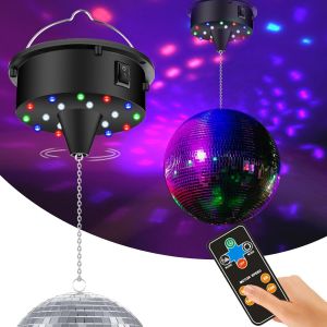 Moteur Rotatif Am&eacute;lior&eacute; Pour Boule Disco - Moteur &Agrave; Boule &Agrave; Facettes R&eacute;glable 5/8/10/15 Tr/Min - Supporte La Suspension - Boule Disco De 15 Pouces - Peut Cr&eacute;er Une Superbe Ambiance De F&ecirc;te Dans Le - Neuf