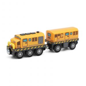 Jouet pour bébé, modèle de train, locomotive, jouet adapté aux enfants, jouet de voie ferrée en bois, cadeau pour enfants, apprentissage de la motricité fine, jeu jaune - Neuf