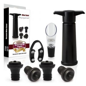 Porte-Bouteille Avec 1 Bouchon À Vide Et 1 Petit Emporte-Pièce + Plastique Bec Verseur En Acier Inoxydable - Neuf