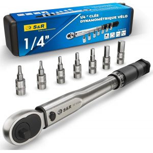 Clé Dynamométrique 1/4 Vélo Moto (5-25Nm) 27.2 Cm.Coffret Clé Avec 7 Douilles Allen Torx : H10,H8,H6,H5,H4,H3,T25 En Acier C-V.Set Professionnel Et Complet - Neuf