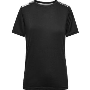 Maillot Running - Femme - Jn523 - Noir, Gris Et Blanc - Neuf