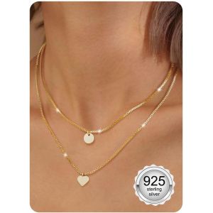 Kal-Collier Femme Chaine Argent Femme Collier Ras De Cou Coeur Zircon Papillon Chaine Or Femme Collier Argent Pendentif Femme Bijoux - Neuf