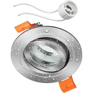 Ledscom.De 6 Cadres D'encastrement Au Plafond Fere Cadre D'encastrement Noir Mat (Led/Halogène/Gu10/Mr16/Par16/50mm) Incl. Douille Gu10 - Neuf
