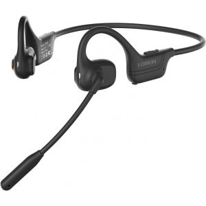 Loc-Casque À Conduction Aérienne,Casque Bluetooth Sans Fil Open Ear Avec Microphone Antibruit,Écouteurs Conduction Aérienne Pour Travail,Appels Et Réunions (Noir) - Neuf