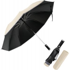 Kalanka-Parapluie Invers&eacute;, Parapluie Pliant Automatique 10 Baleines Pour Homme Et Femme, Equip&eacute; D'une Lampe De Poche, Anti Vent, Anti Tempete, Diam&egrave;tre 105 Cm - Neuf