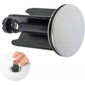 Universelle salle de Bains Bouchon d'Évier Ø 40 mm, Chromé Bouchon de Vidange, Laiton, avec Joint en Caoutchouc, Réglable en Hauteur Plug, Inoxydable et Étanche Bouchon de Baignoire - Neuf
