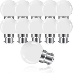 B22 3w Ampoule Led À Baïonnette,Mini Globe Golfball Ampoule B22 G45,Blanc Chaud 3000k,280lm,Non Dimmable,Paquet De 10 [Classe Énergétique G] - Neuf