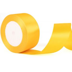 Kal-Ruban De Satin Jaune Épais De 40 Mm De Large, Pour Emballage Cadeau, N?Uds Pour Cheveux, Bouquets, Travaux Manuels, Mariage, Décoration De Gâteau, Halloween Et Cadeaux - Neuf