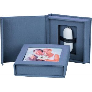 TRAHOO-Boîte USB pour 1 clé USB avec fenêtre d'image, boîte de rangement Flash Drive (gris) - Neuf