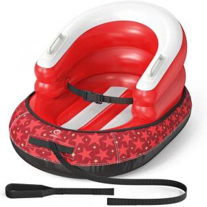 Qpau Luge Gonflable Bébé & Tout-Petits - Housse Toile, Sangle Remorquage, Poignées, Protection 3 Côtés Pour Neige Et Ski. - Neuf