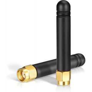 Bin Antenne WiFi Mini Bi-Bande 2.4GHz 5GHz 5.8GHz 2dBi MIMO RP-SMA M&acirc;le pour Routeur WiFi Carte R&eacute;seau sans Fil Cam&eacute;ra IP S&eacute;curit&eacute; Adaptateur USB Moniteur de Surveillance Vid&eacute;o,2 Paquets - Neuf