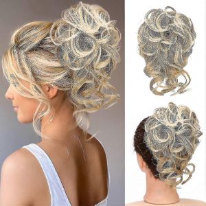 Chignon D&eacute;coiff&eacute; Postiche : Chouchous Synth&eacute;tiques Effet Chignon Flou - Neuf