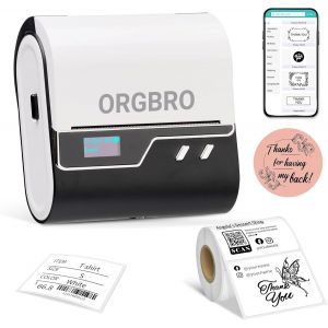 KALANKA-&Eacute;tiqueteuse, Z3 Imprimante Thermique, Machine &agrave; &Eacute;tiquettes Autocollantes et Codes-Barres pour Bijouterie, Supermarch&eacute;, Petites Entreprises avec 1 Rouleau d'&Eacute;tiquettes Blanches 50x30mm, Argent - Neuf