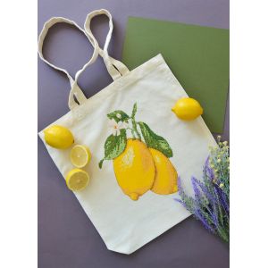 Kit Point De Croix Compt&eacute; - Sac Cabas "Inspiration Jaune" 38x42cm. Fabriqu&eacute; En Ukraine. - Neuf