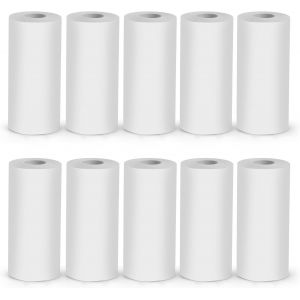 10 Rouleaux de Papier pour Imprimante Thermique Recharge de Papier d'Impression Papier d'Impression Blanc pour Imprimante Thermique Portable Papier d'Imprimante pour Imprimante Photo (55 mm * 25 mm) - Neuf